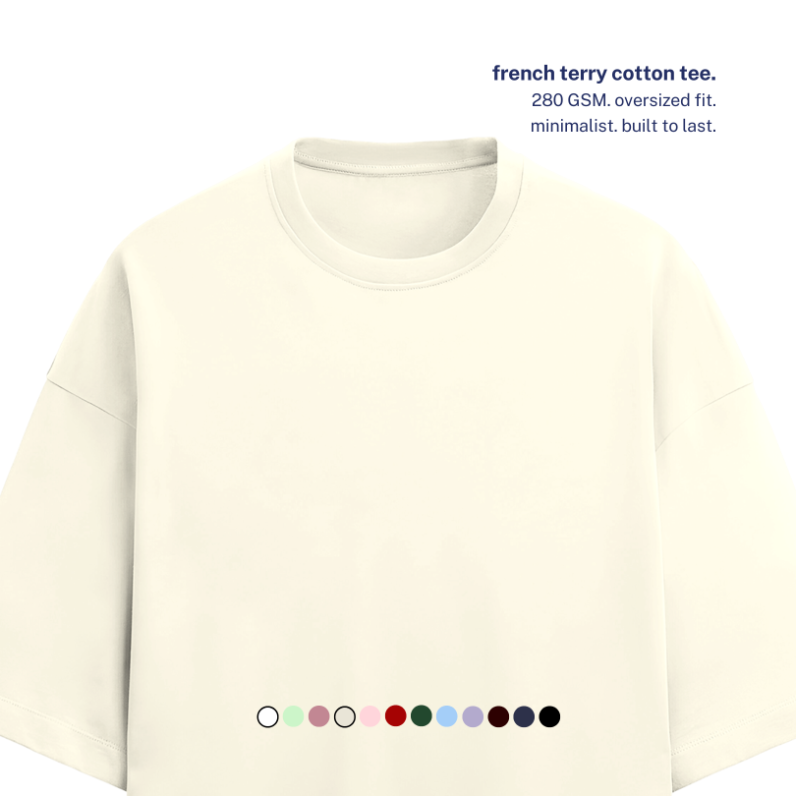 280 GSM Terry Oversized Cotton T-Shirt