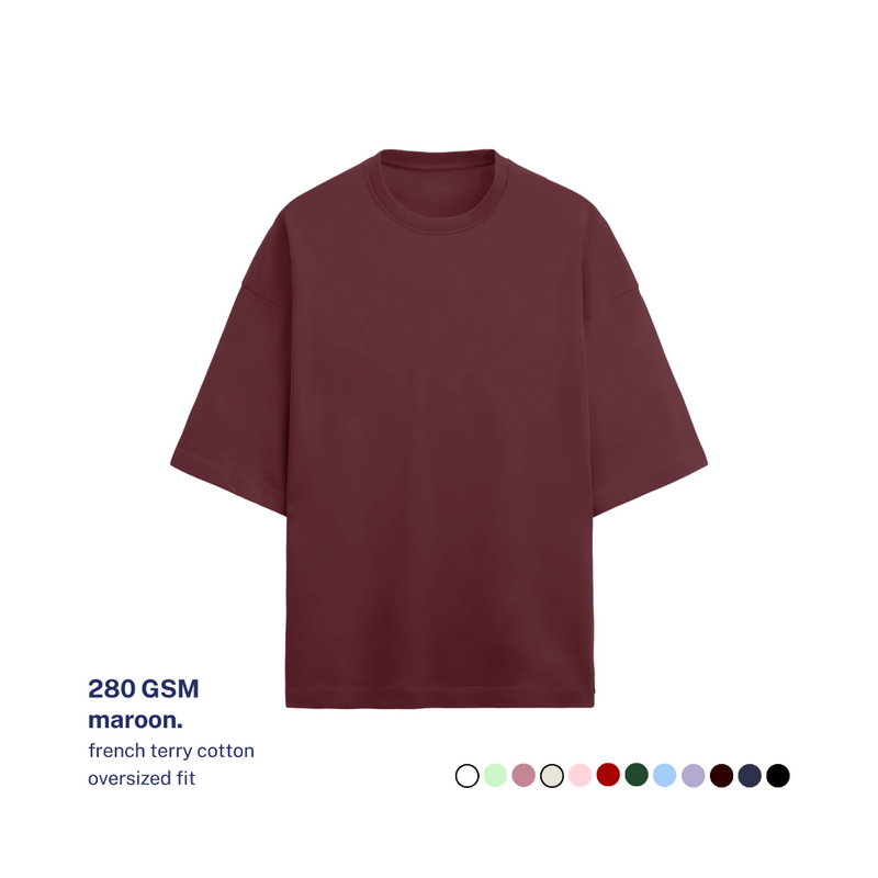 280 GSM Terry Oversized Cotton T-Shirt